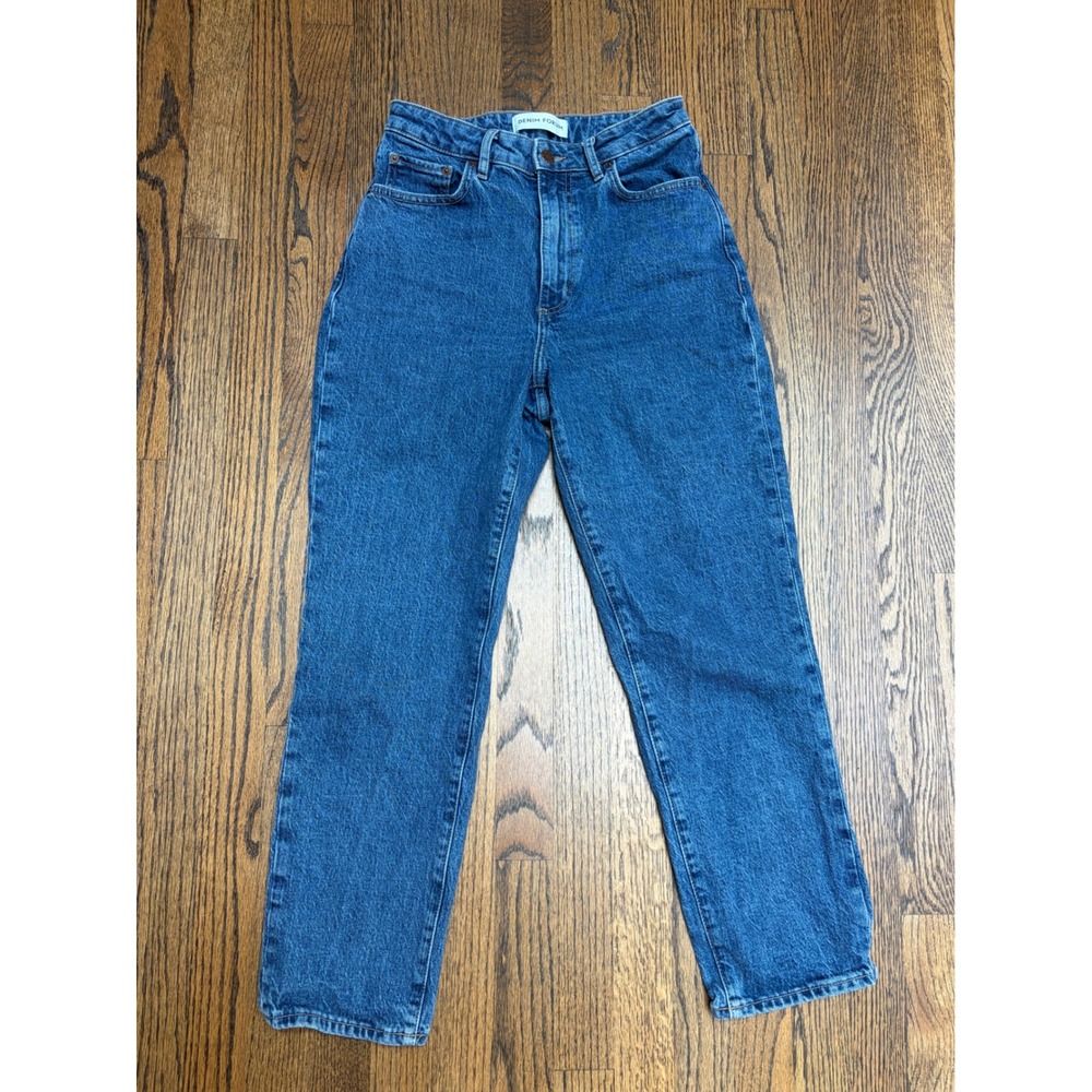 Denim Forum Aritzia Straight Leg Jeans Women 27 Blue High Rise Casual Luxury